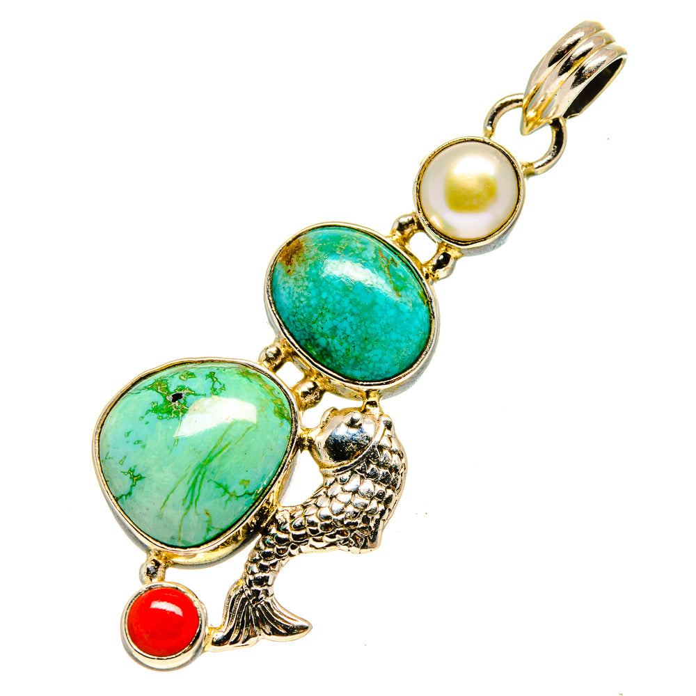 Tibetan Turquoise Pendants handcrafted by Ana Silver Co - PD752133