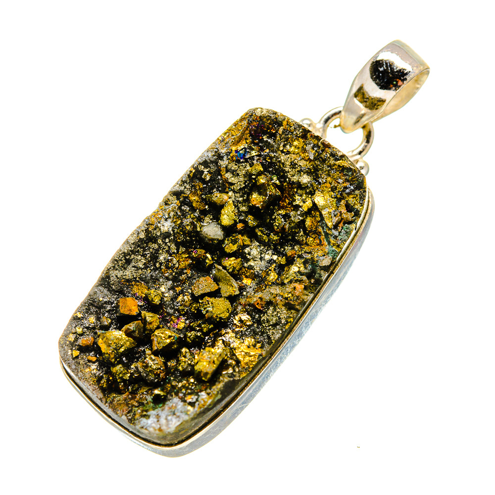 Spectro Pyrite Druzy Pendants handcrafted by Ana Silver Co - PD752568