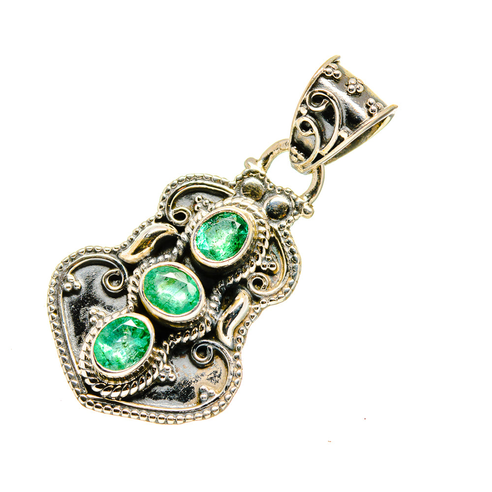 Zambian Emerald Pendants handcrafted by Ana Silver Co - PD752596