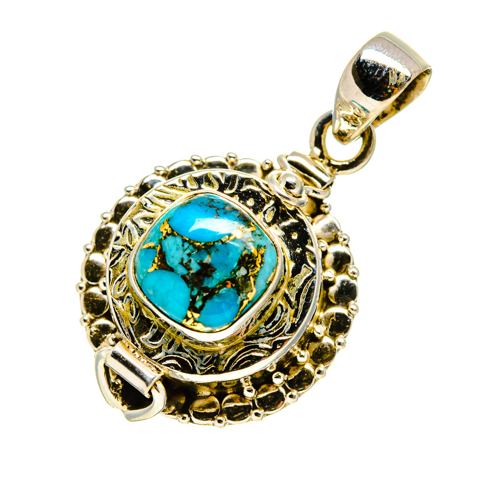 Blue Copper Composite Turquoise Pendants handcrafted by Ana Silver Co - PD752731