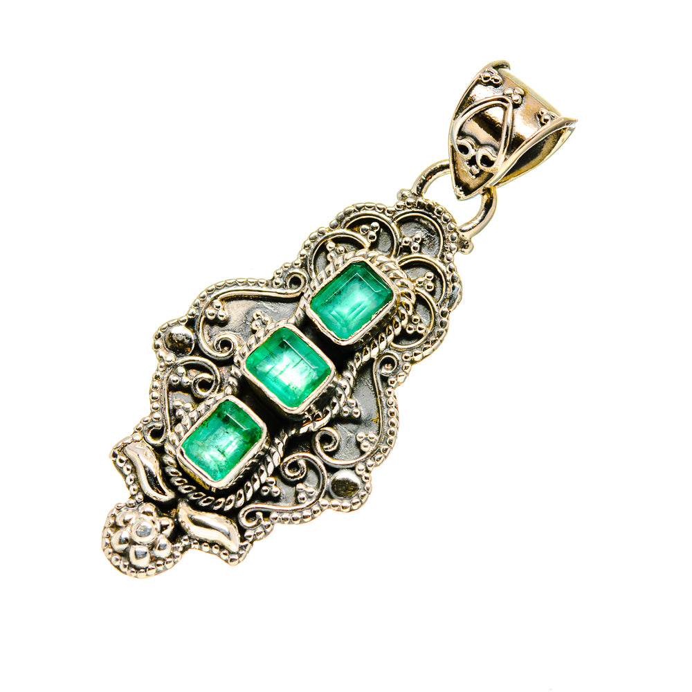 Zambian Emerald Pendants handcrafted by Ana Silver Co - PD752808