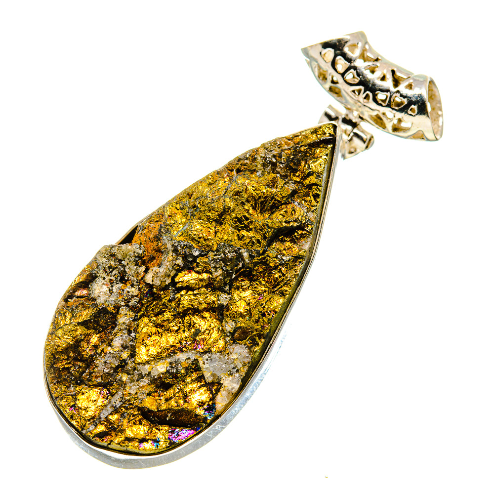 Spectro Pyrite Druzy Pendants handcrafted by Ana Silver Co - PD752835