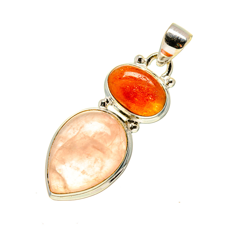 Rose Quartz Pendants handcrafted by Ana Silver Co - PD753020