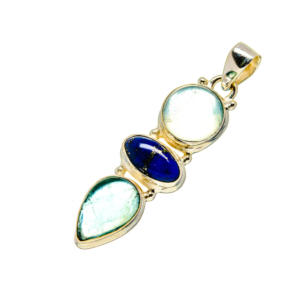 Blue Fluorite Pendants handcrafted by Ana Silver Co - PD753267