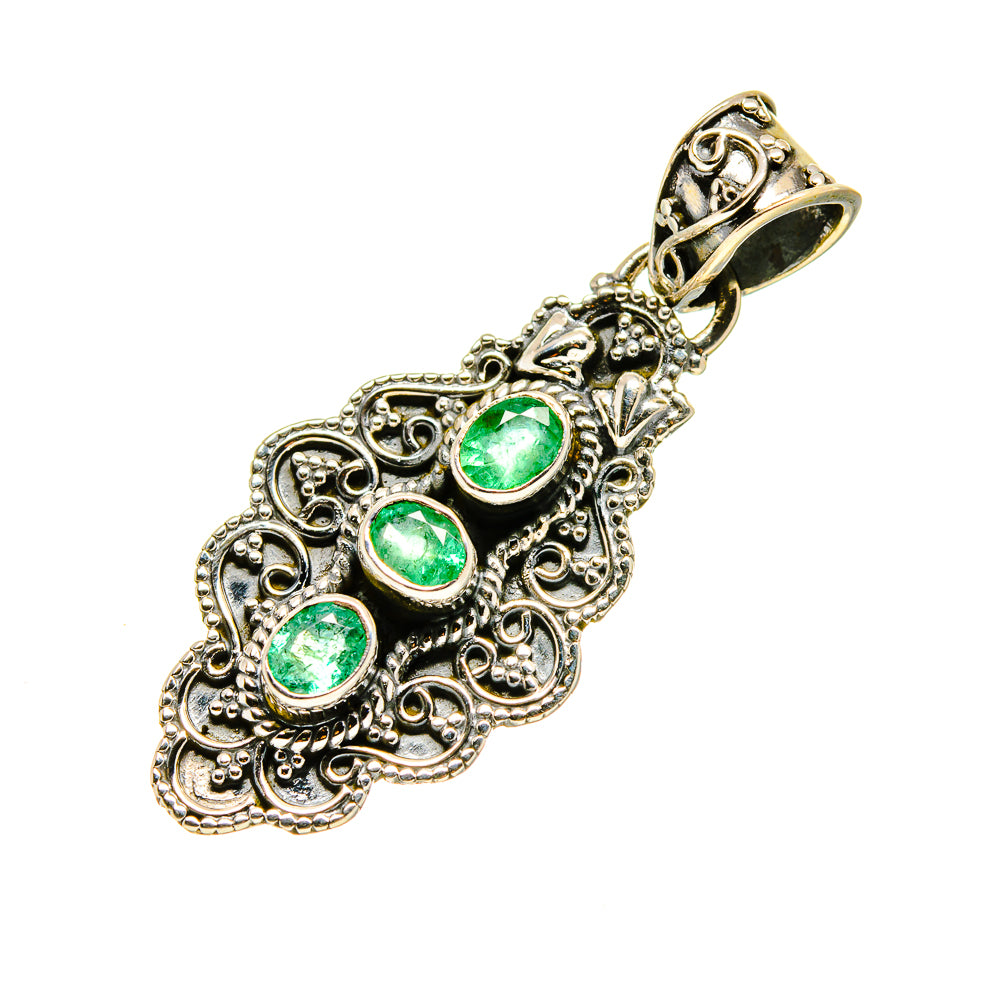 Zambian Emerald Pendants handcrafted by Ana Silver Co - PD753706