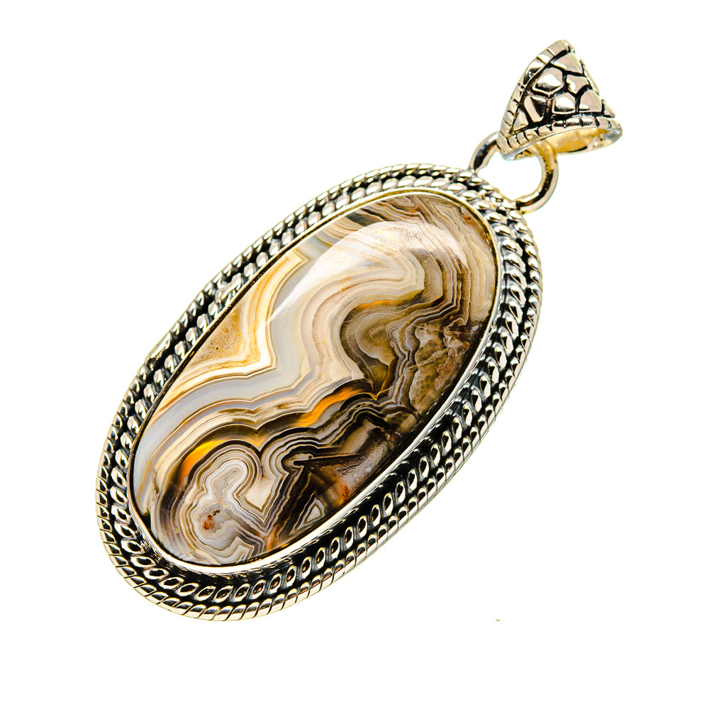 Laguna Lace Agate Pendants handcrafted by Ana Silver Co - PD753707