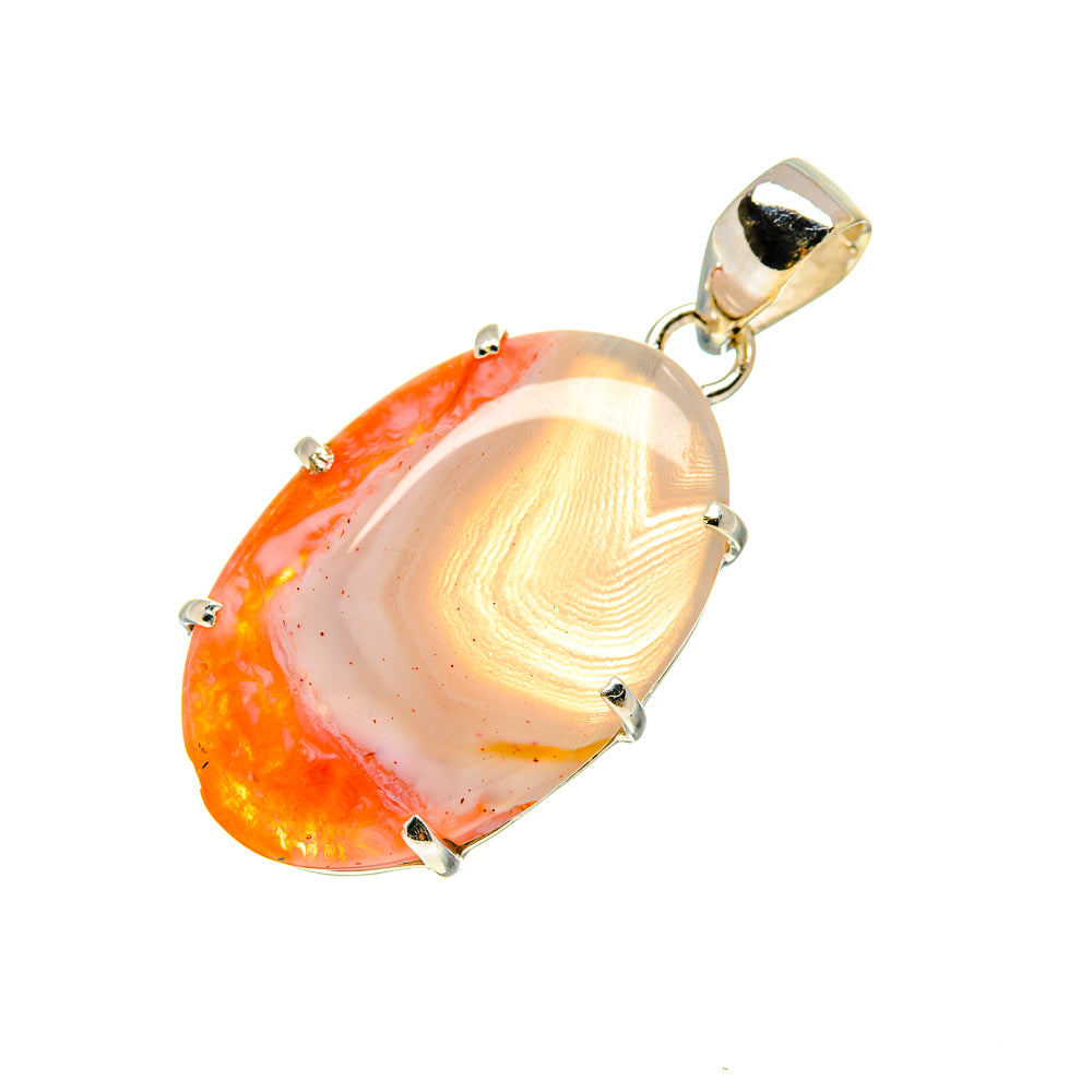 Orange Botswana Agate Pendants handcrafted by Ana Silver Co - PD753885