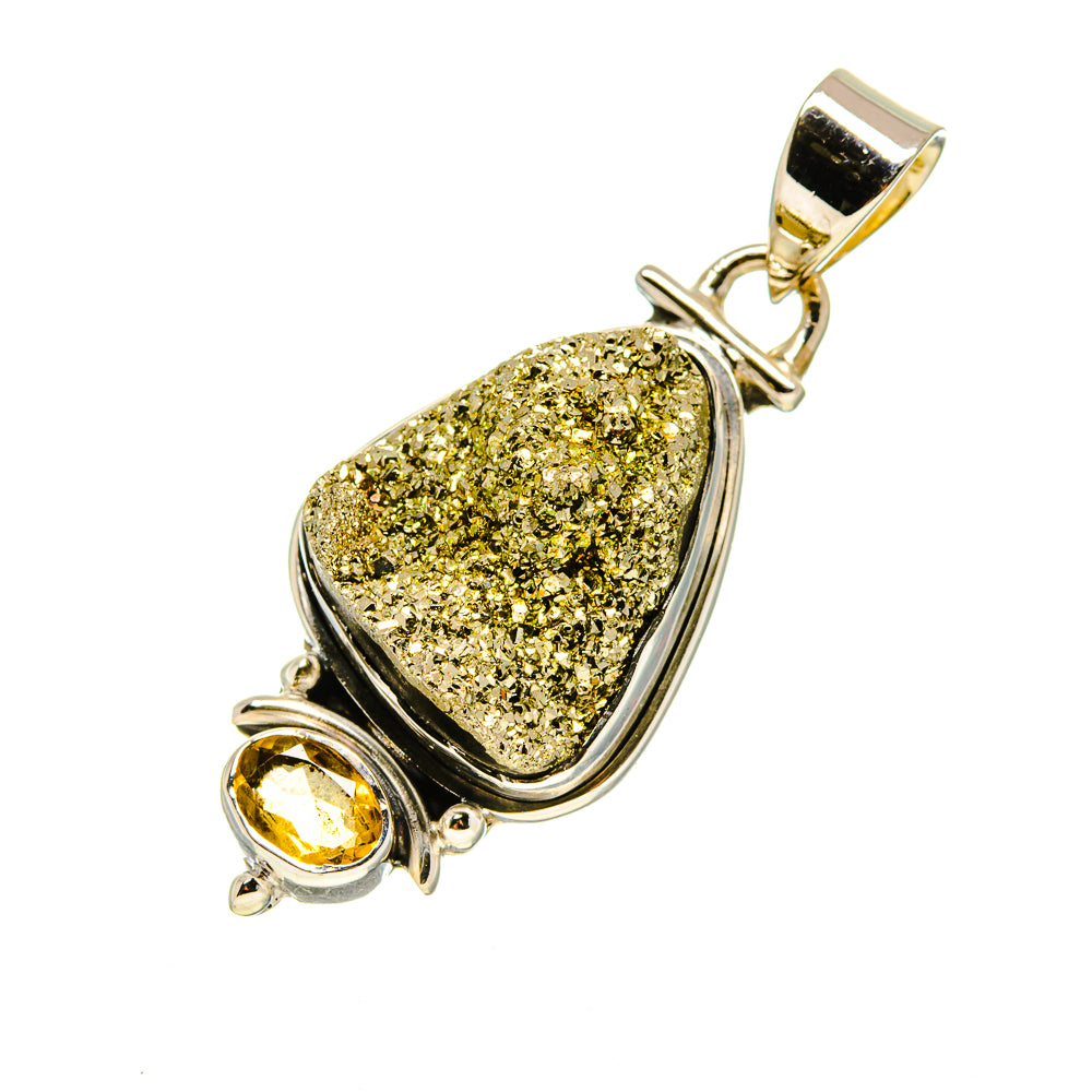 Spectro Pyrite Druzy Pendants handcrafted by Ana Silver Co - PD754170