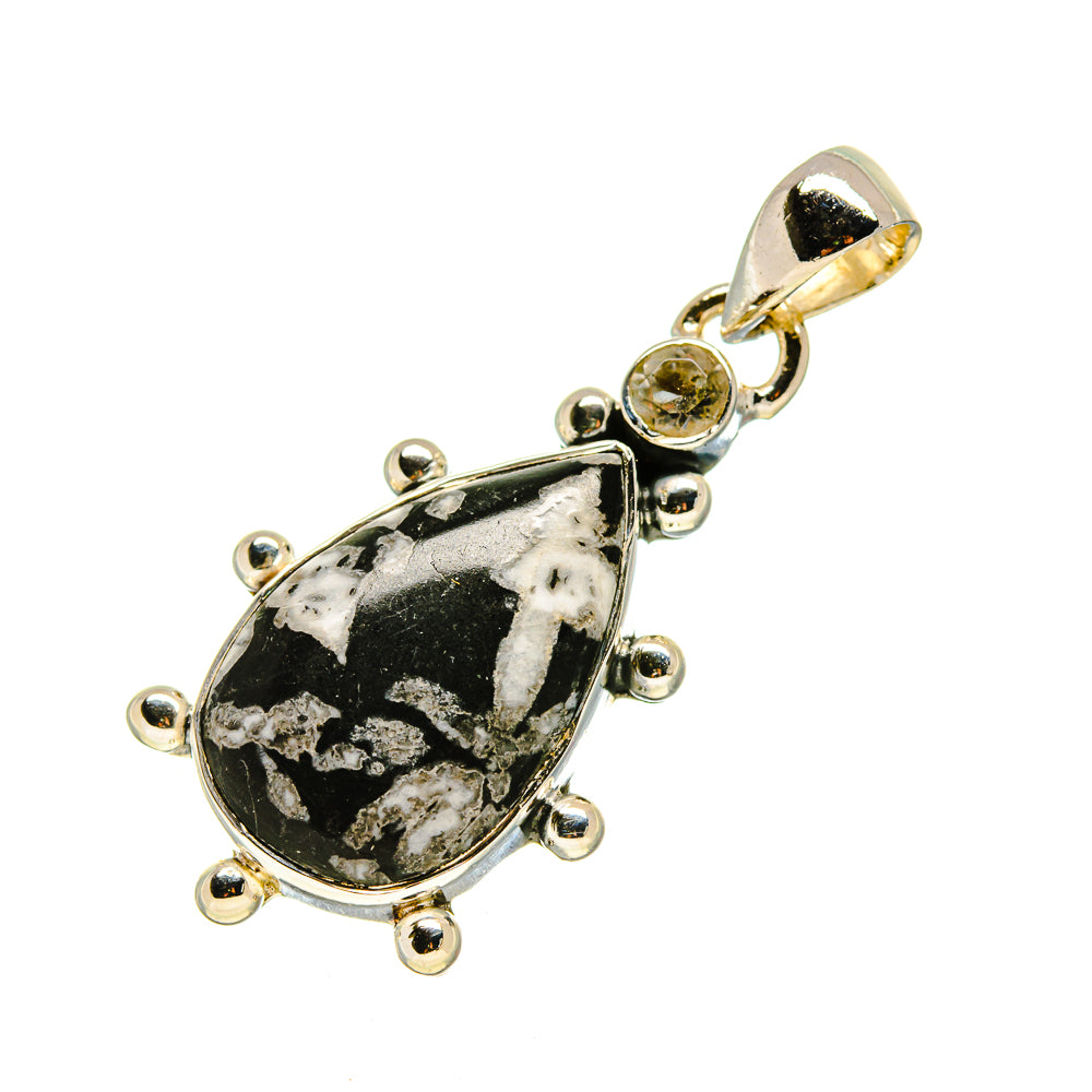 Chrysanthemum Stone Pendants handcrafted by Ana Silver Co - PD754358