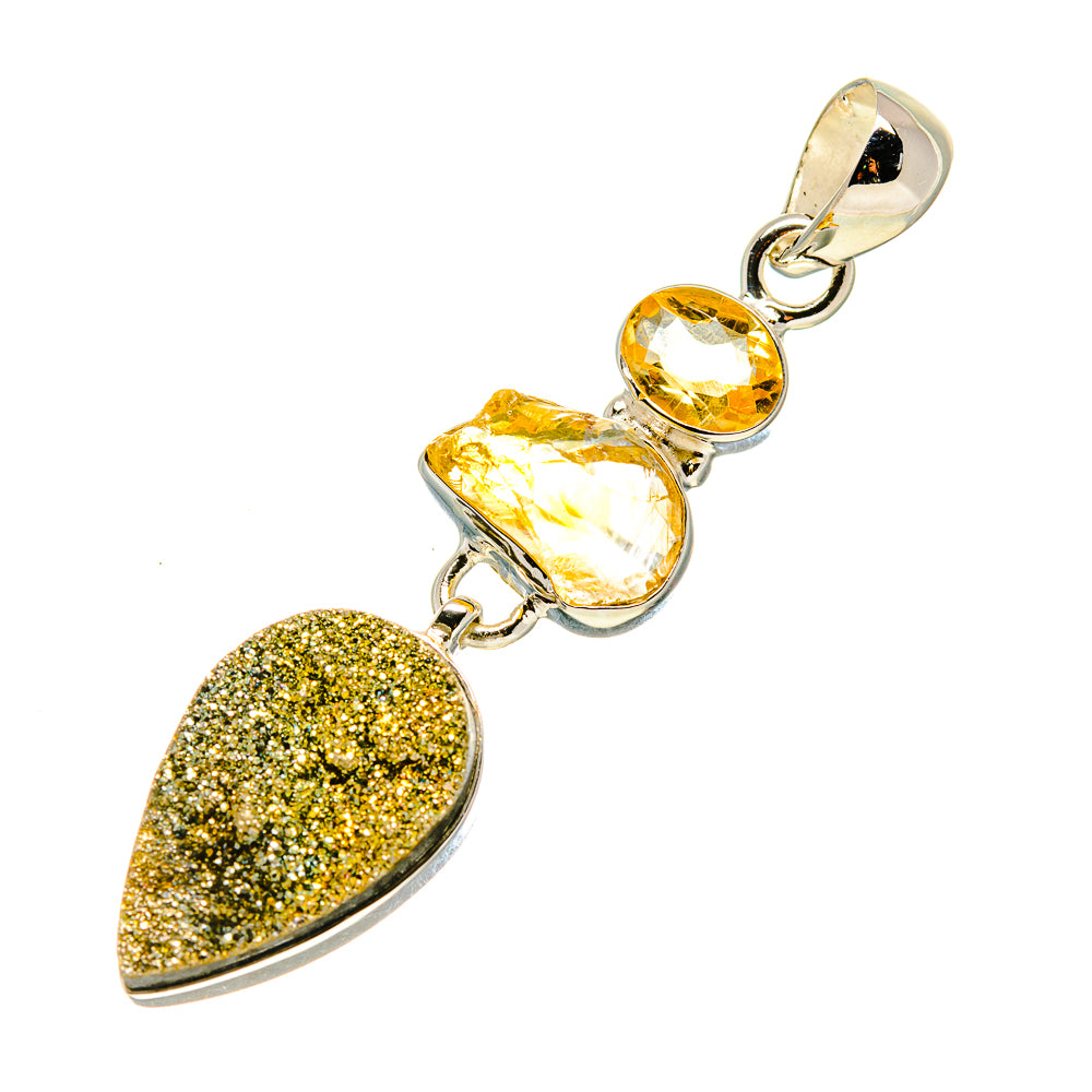 Spectro Pyrite Druzy Pendants handcrafted by Ana Silver Co - PD754376