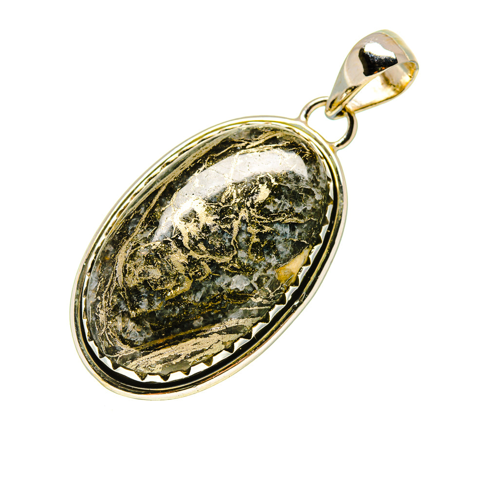 Pyrite Agate Pendants handcrafted by Ana Silver Co - PD754722