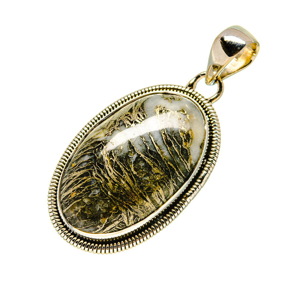 Pyrite Agate Pendants handcrafted by Ana Silver Co - PD754726