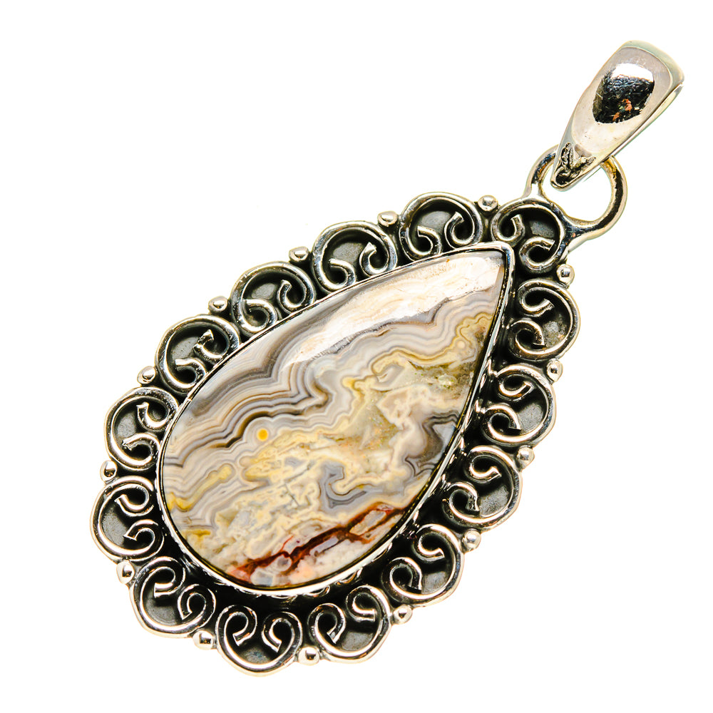 Laguna Lace Agate Pendants handcrafted by Ana Silver Co - PD755052