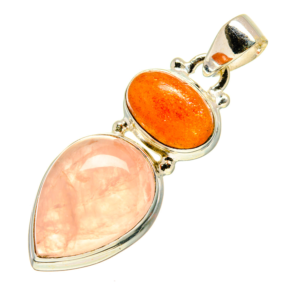 Rose Quartz Pendants handcrafted by Ana Silver Co - PD755102