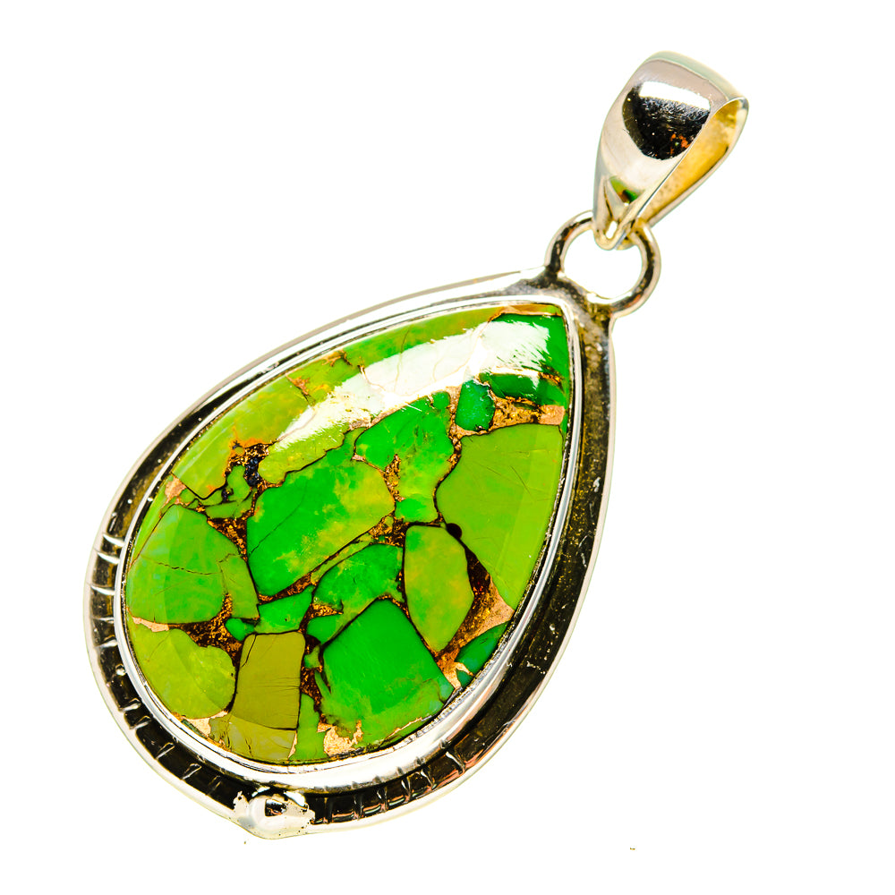 Green Copper Composite Turquoise Pendants handcrafted by Ana Silver Co - PD755205