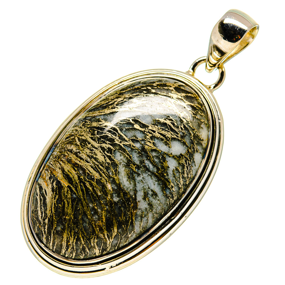 Pyrite Agate Pendants handcrafted by Ana Silver Co - PD755310