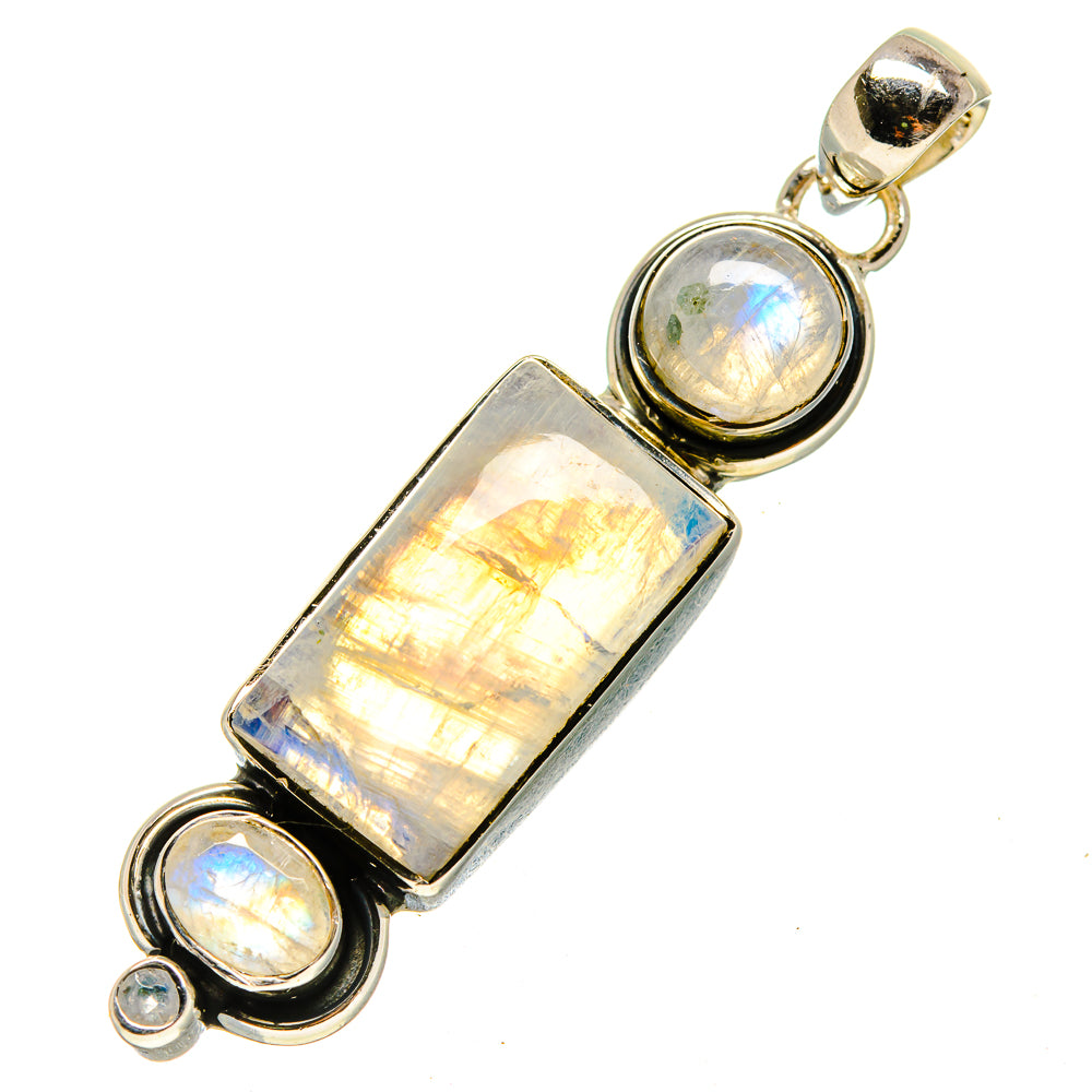 Rainbow Moonstone Pendants handcrafted by Ana Silver Co - PD755598