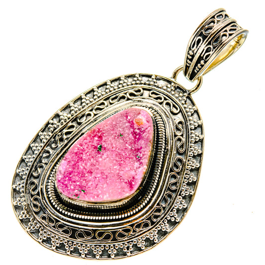 Cobalto Calcite Druzy Pendants handcrafted by Ana Silver Co - PD755611