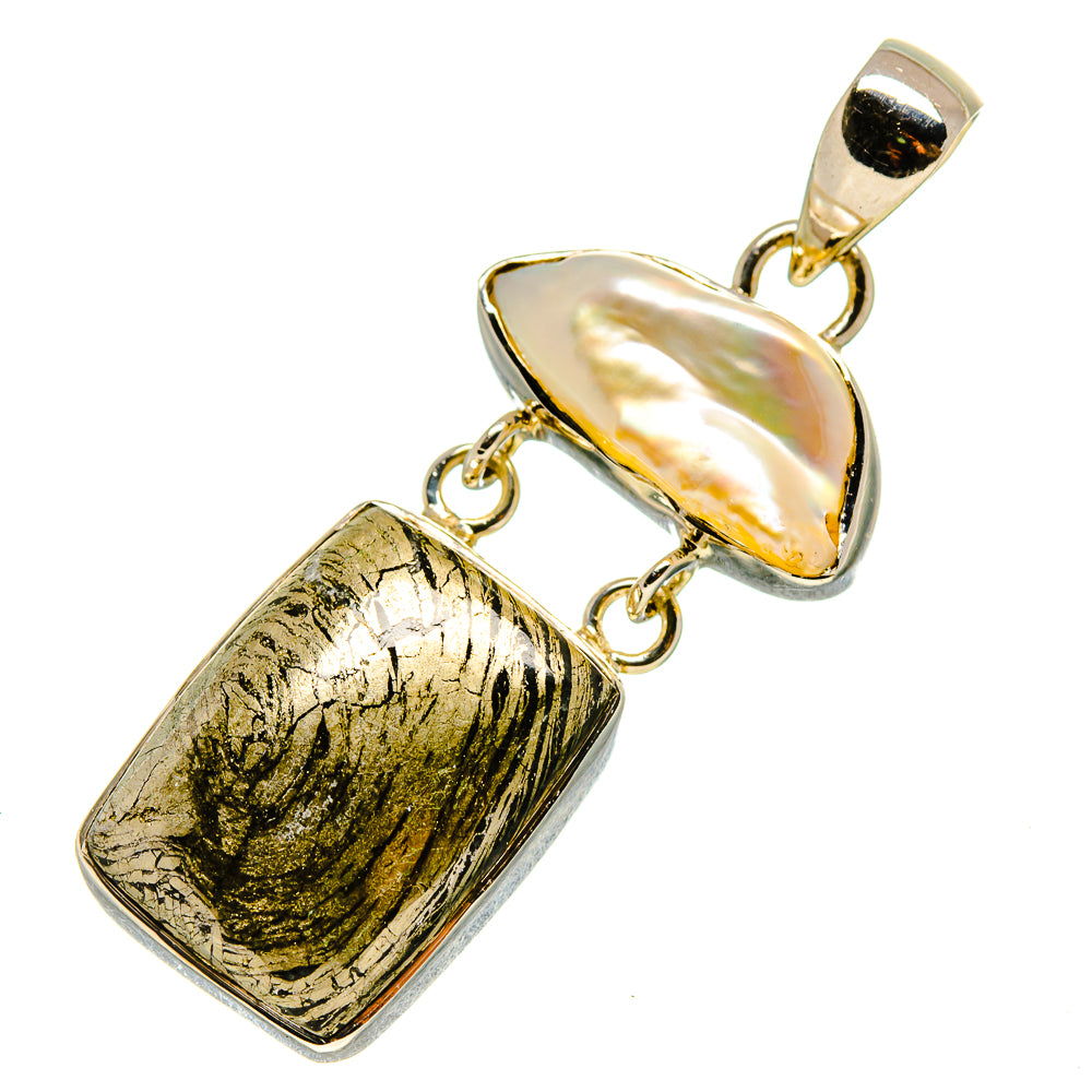 Pyrite Agate Pendants handcrafted by Ana Silver Co - PD755623