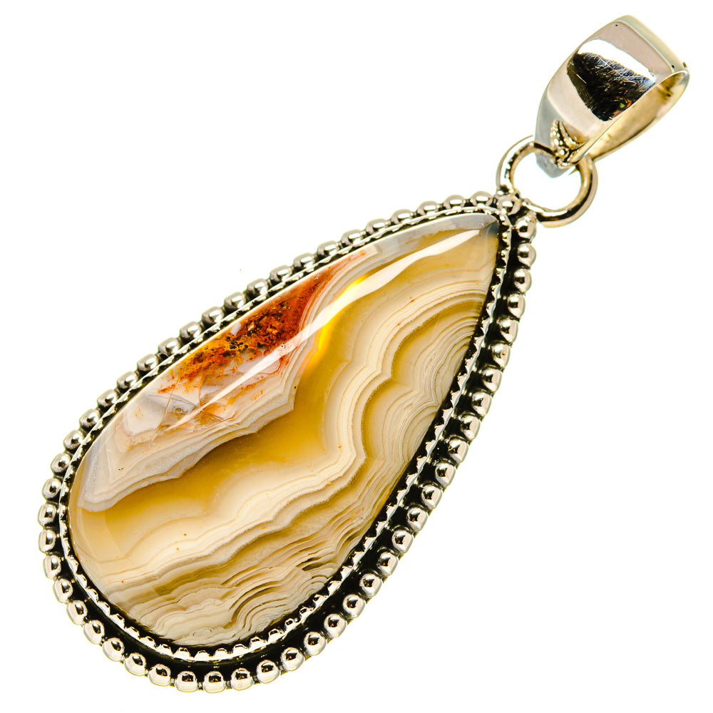 Laguna Lace Agate Pendants handcrafted by Ana Silver Co - PD755817