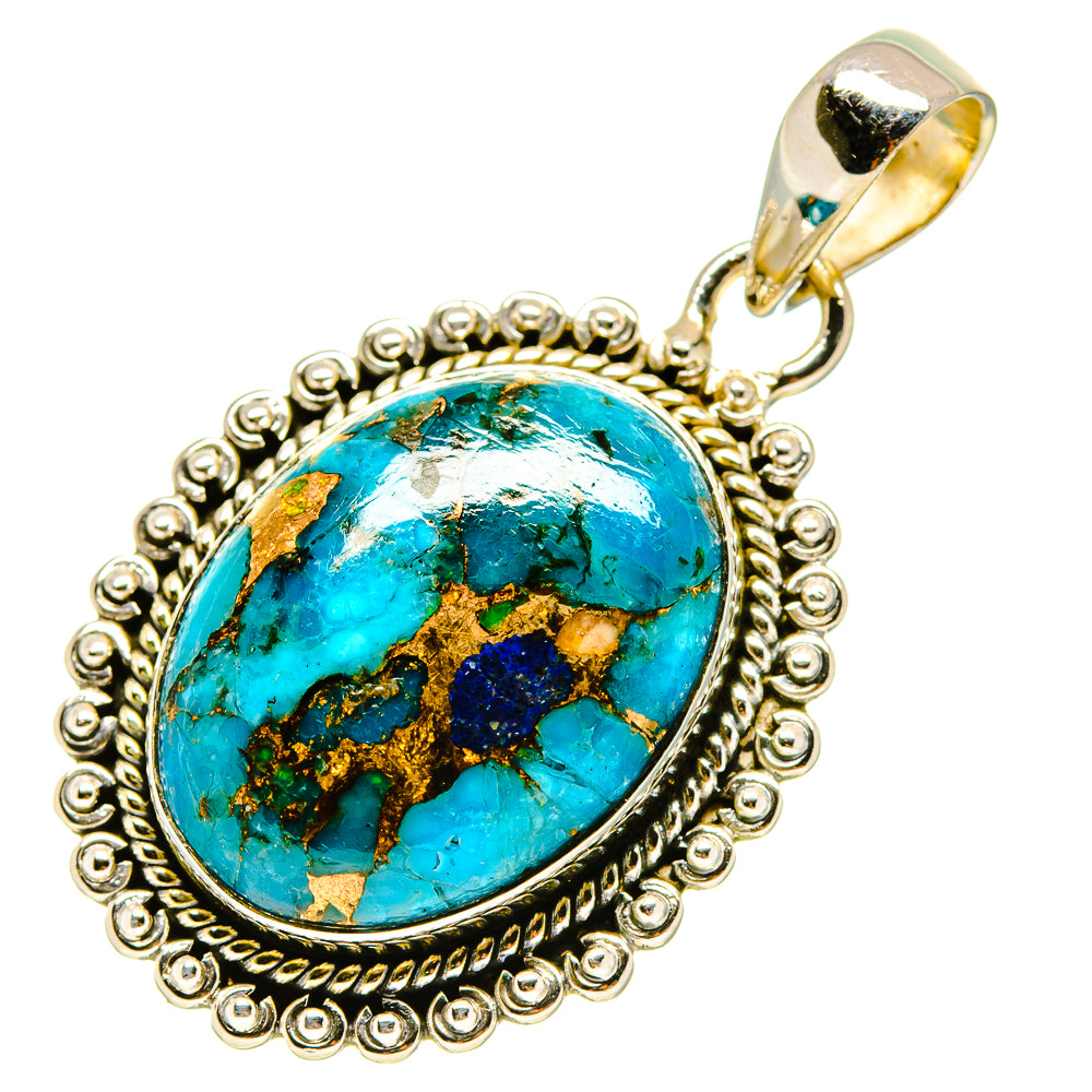 Blue Copper Composite Turquoise Pendants handcrafted by Ana Silver Co - PD756501
