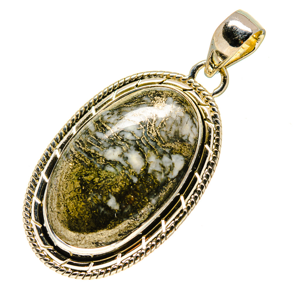 Pyrite Agate Pendants handcrafted by Ana Silver Co - PD756665