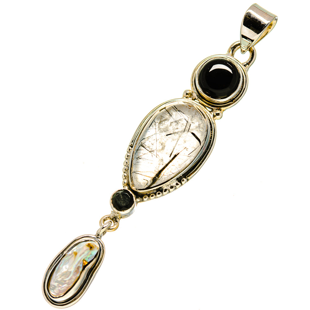 Tourmalinated Quartz Pendants handcrafted by Ana Silver Co - PD756687