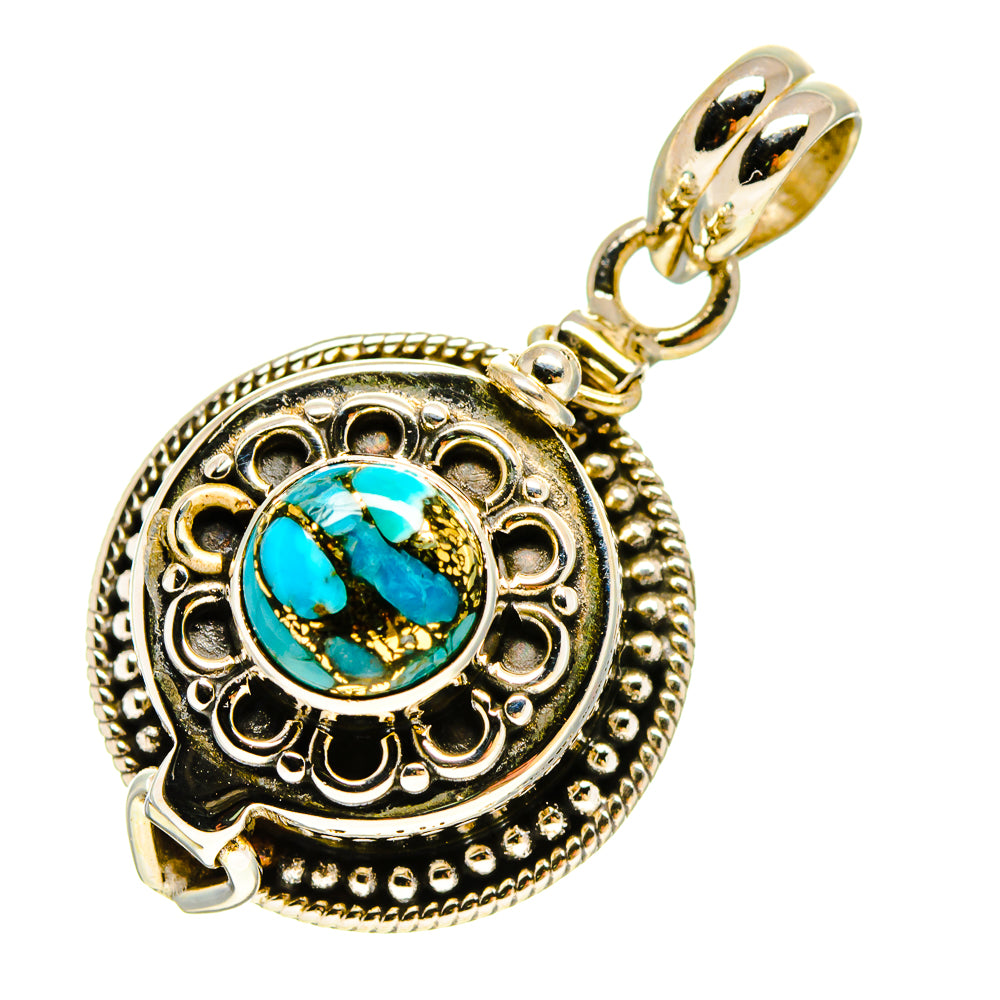 Blue Copper Composite Turquoise Pendants handcrafted by Ana Silver Co - PD756946