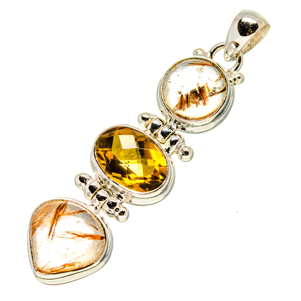 Rutilated Quartz Pendants handcrafted by Ana Silver Co - PD757051