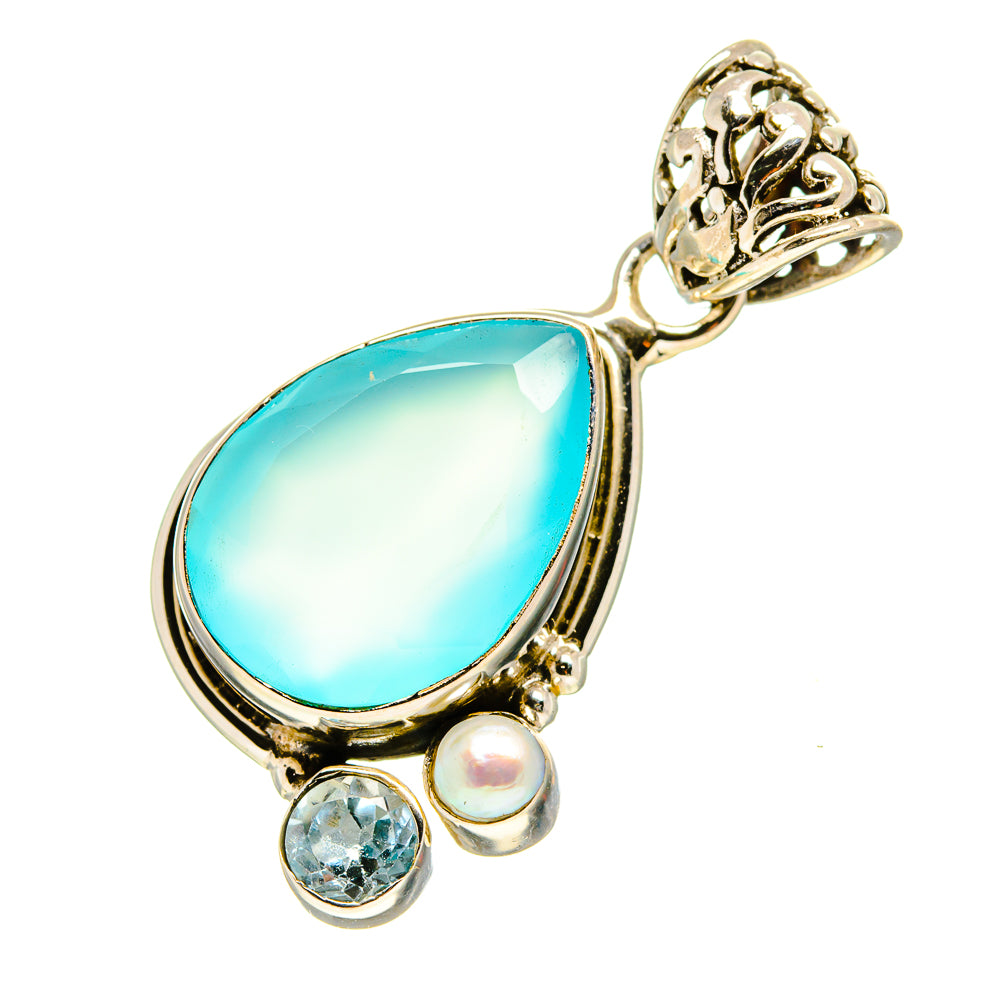 Aqua Chalcedony Pendants handcrafted by Ana Silver Co - PD757087