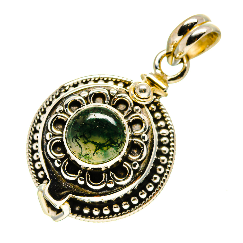 Green Moss Agate Pendants handcrafted by Ana Silver Co - PD757090
