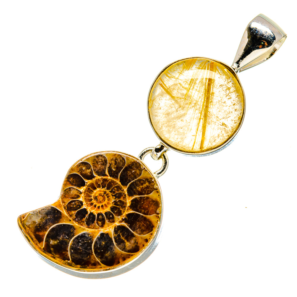 Ammonite Fossil Pendants handcrafted by Ana Silver Co - PD757144