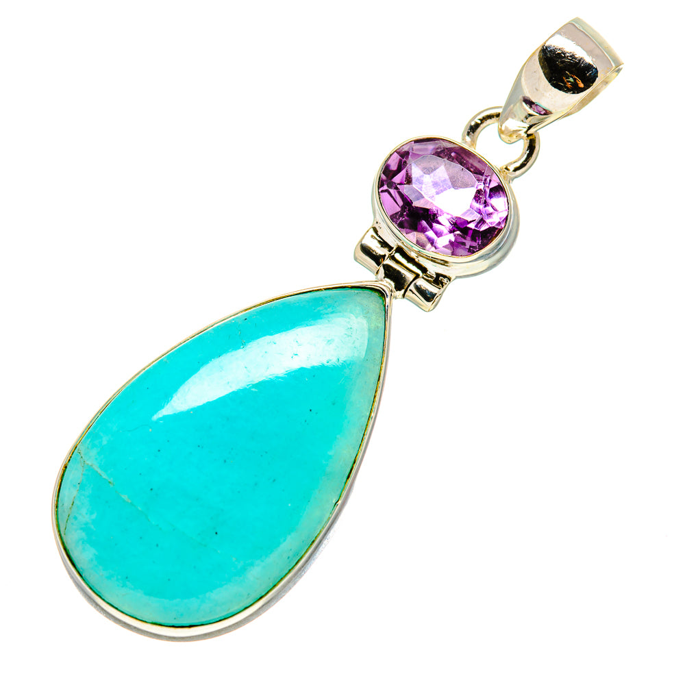Peruvian Amazonite Pendants handcrafted by Ana Silver Co - PD757543