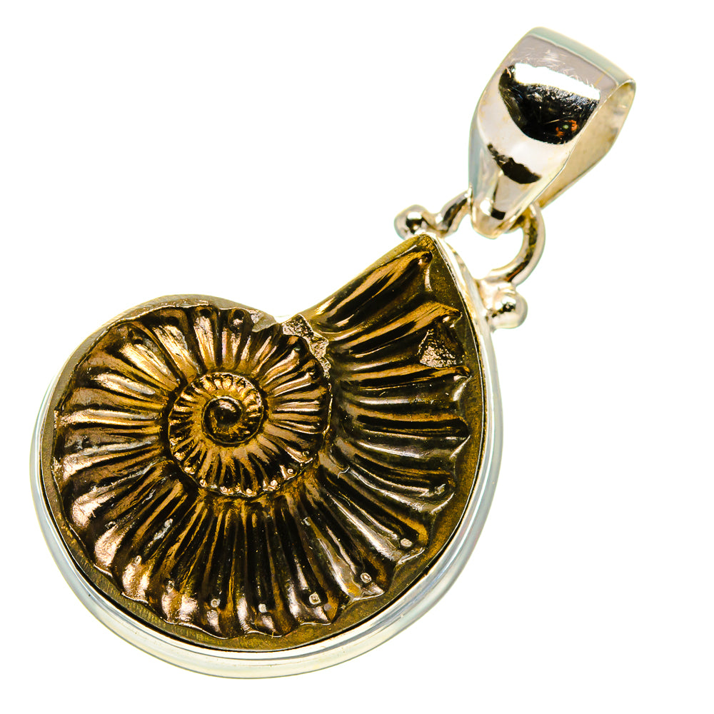 Pyrite Fossil Pendants handcrafted by Ana Silver Co - PD757551