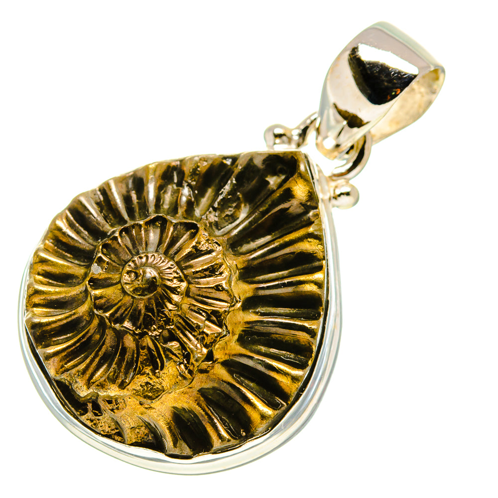 Pyrite Fossil Pendants handcrafted by Ana Silver Co - PD757553