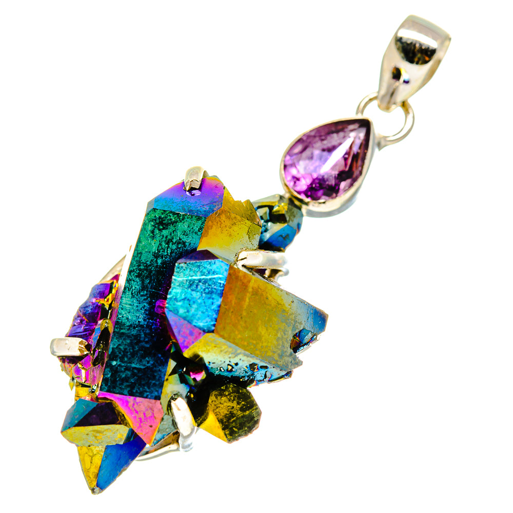 Titanium Sunshine Druzy Pendants handcrafted by Ana Silver Co - PD757621