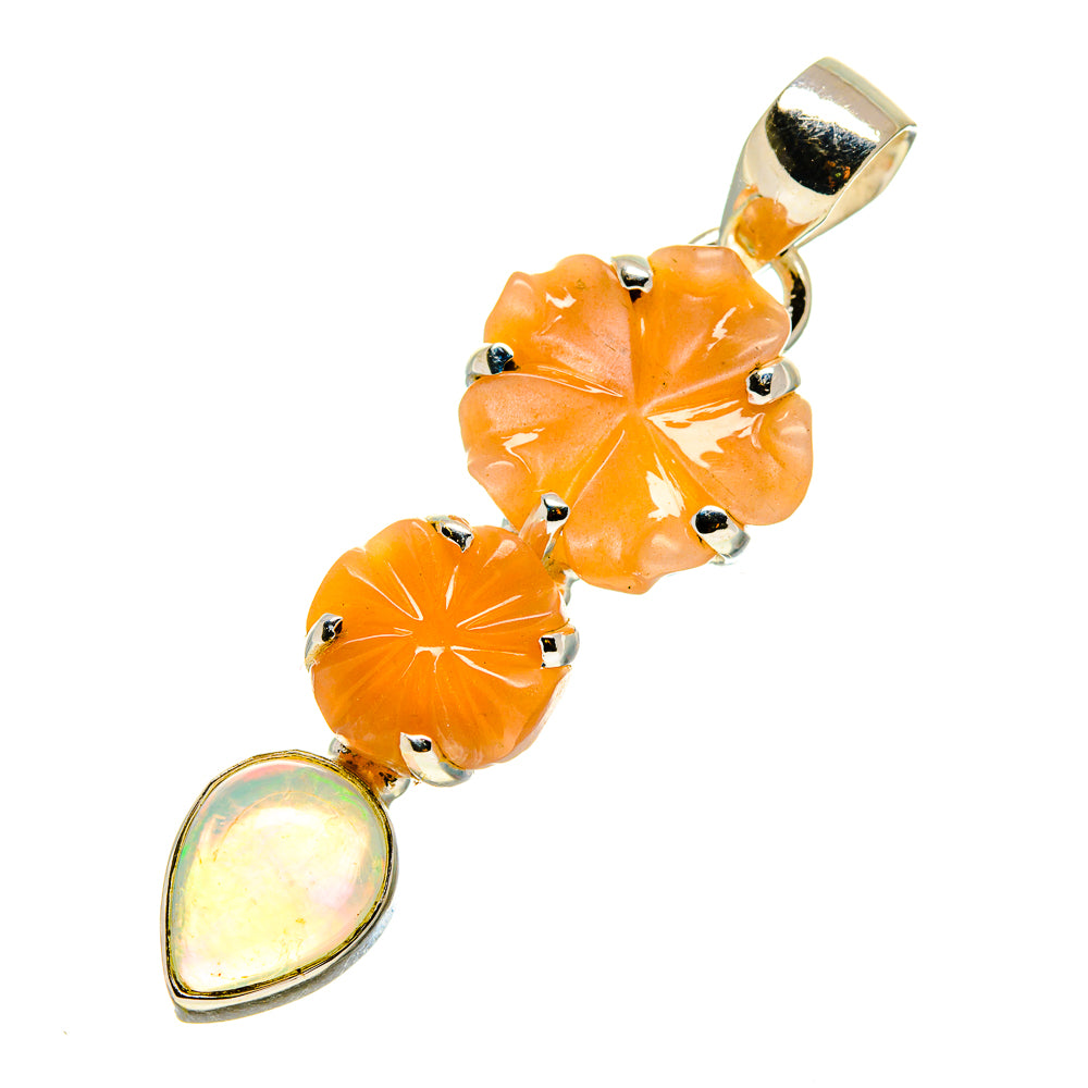 Peach Moonstone Pendants handcrafted by Ana Silver Co - PD757628