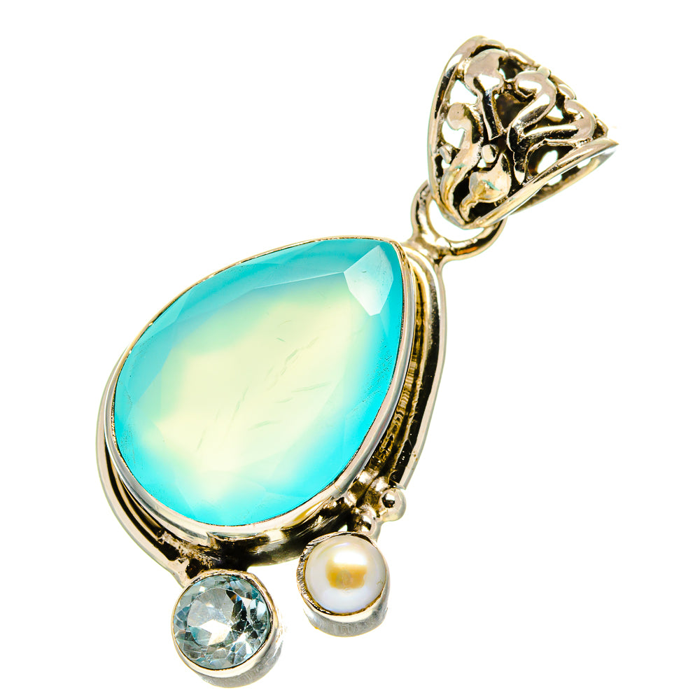 Aqua Chalcedony Pendants handcrafted by Ana Silver Co - PD757657