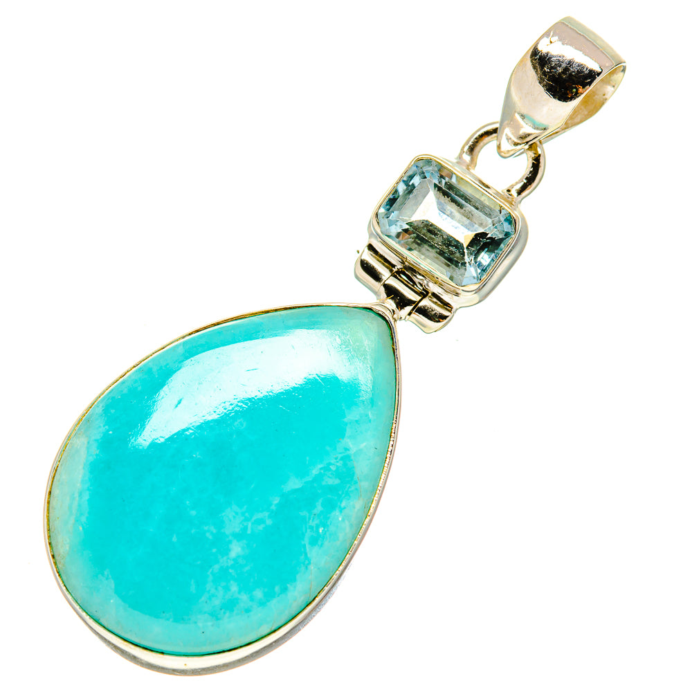 Peruvian Amazonite, Blue Topaz Pendants handcrafted by Ana Silver Co - PD757815