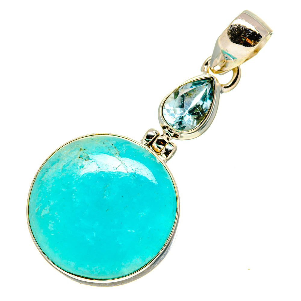 Peruvian Amazonite Pendants handcrafted by Ana Silver Co - PD757913