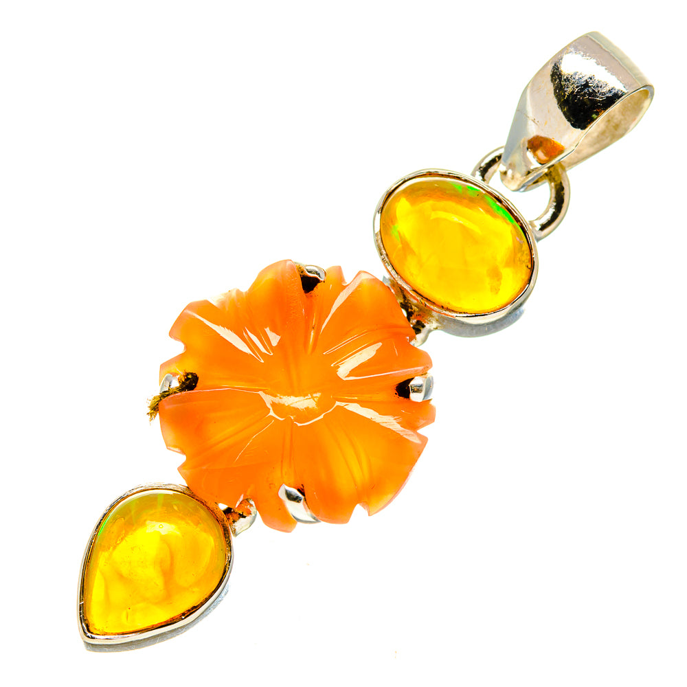Peach Moonstone Pendants handcrafted by Ana Silver Co - PD757922