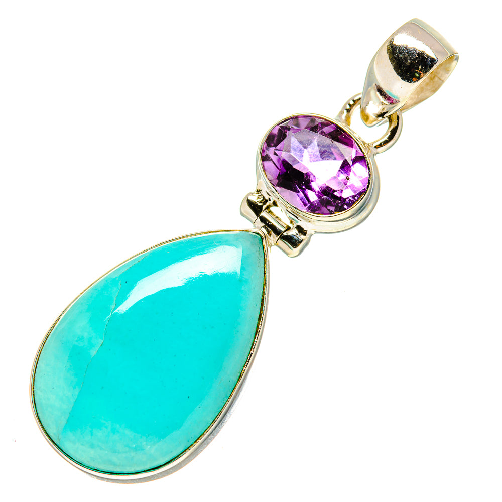 Peruvian Amazonite Pendants handcrafted by Ana Silver Co - PD757973