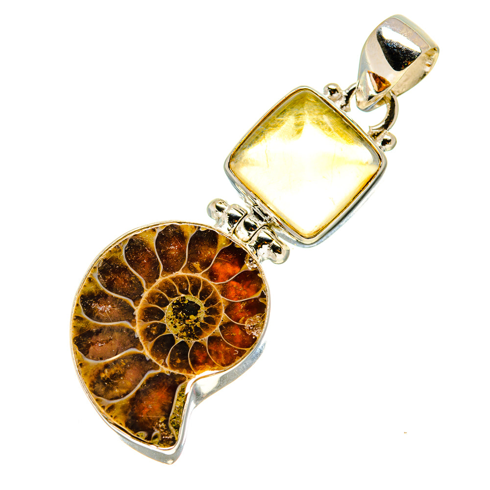 Ammonite Fossil Pendants handcrafted by Ana Silver Co - PD758026