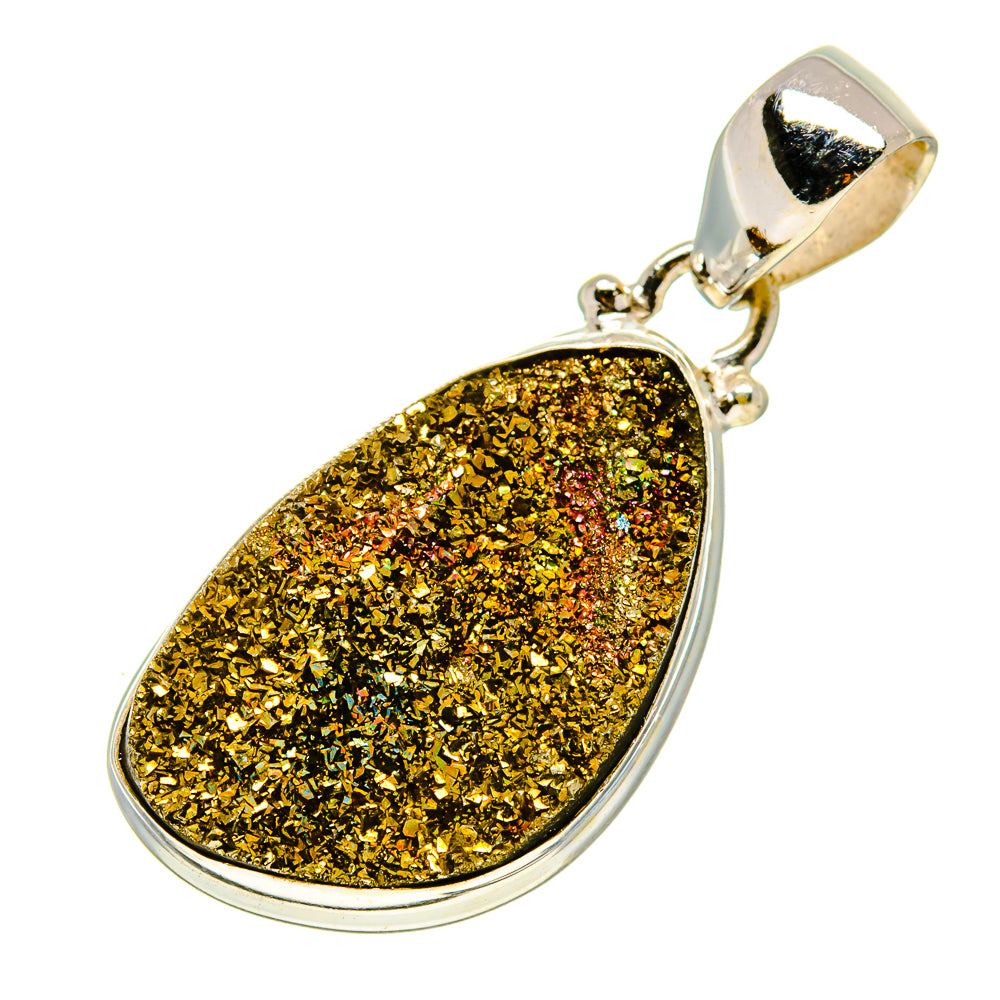 Spectro Pyrite Druzy Pendants handcrafted by Ana Silver Co - PD758113