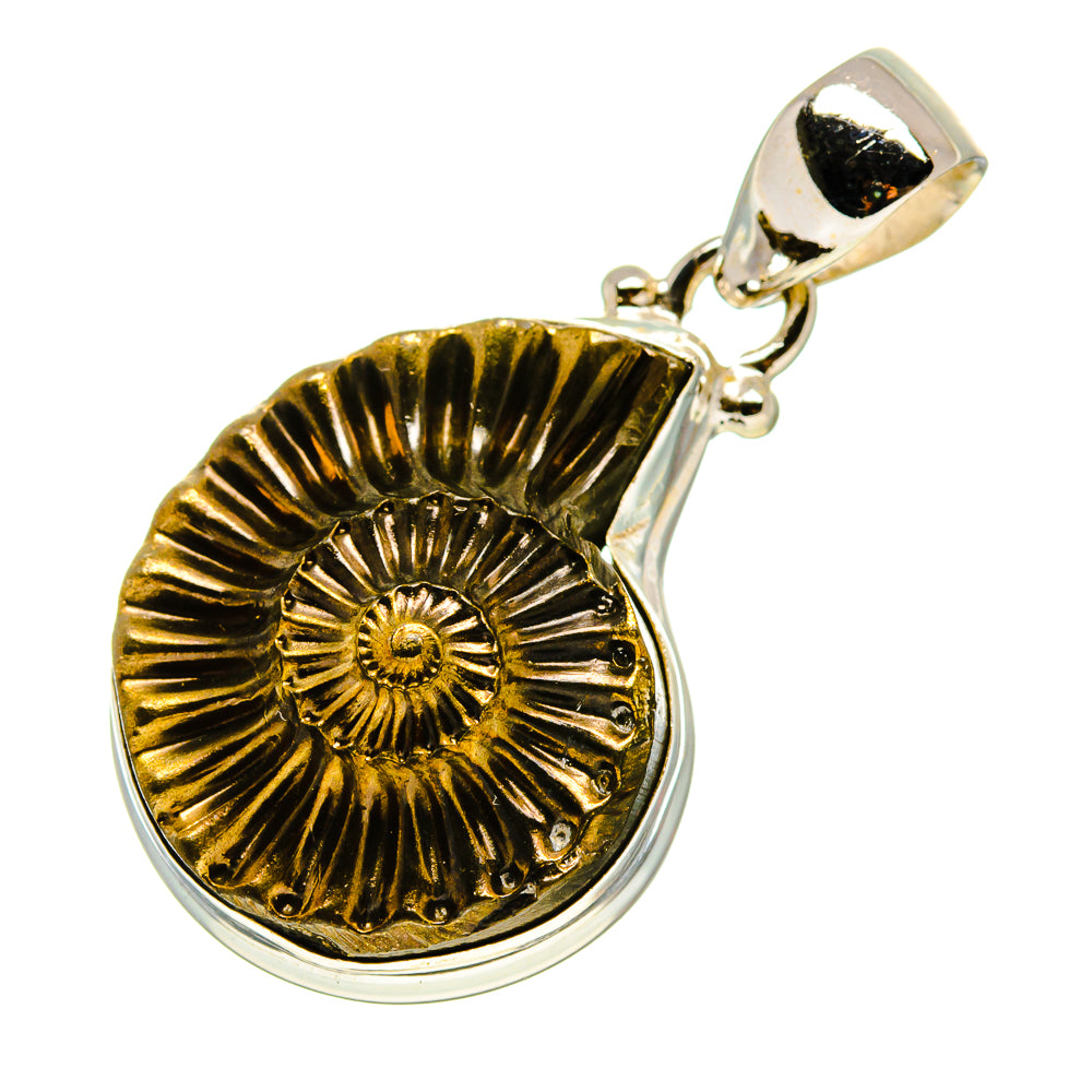 Pyrite Fossil Pendants handcrafted by Ana Silver Co - PD758134