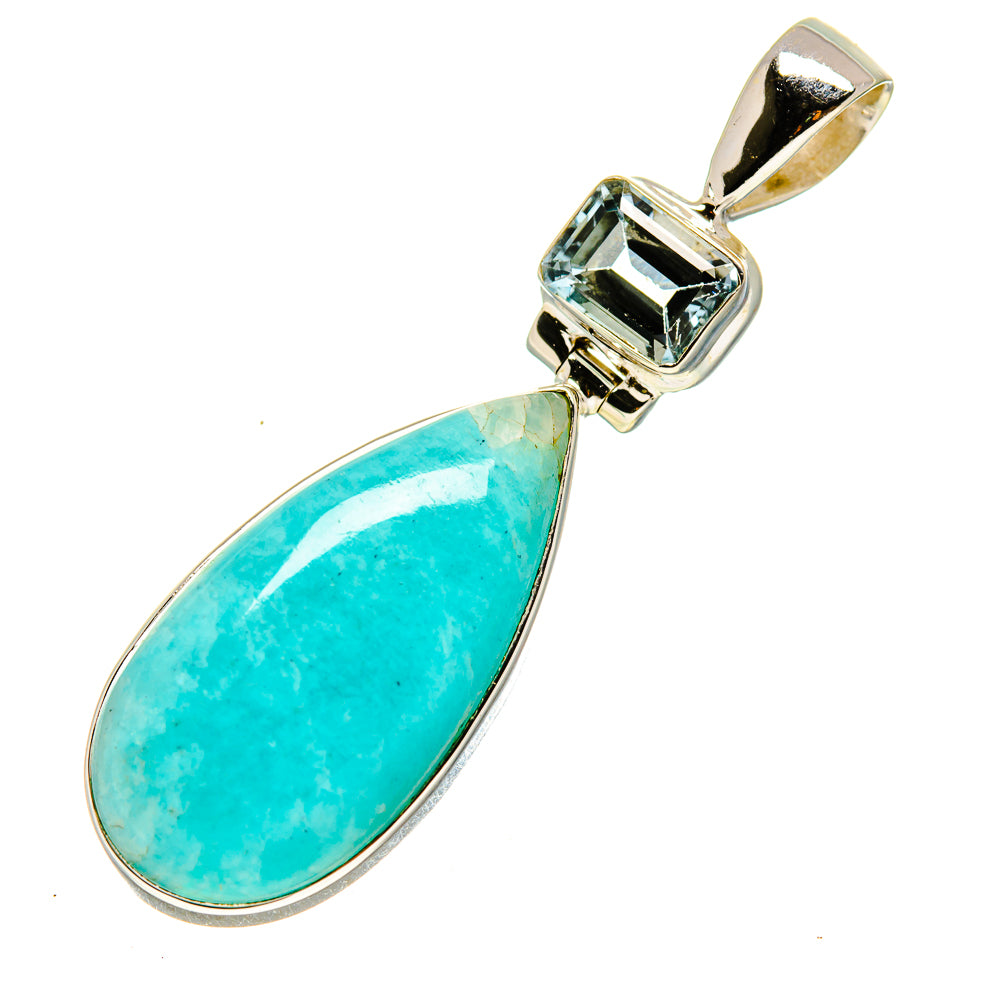 Peruvian Amazonite Pendants handcrafted by Ana Silver Co - PD758151