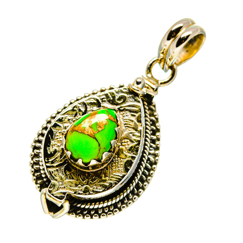 Green Copper Composite Turquoise Pendants handcrafted by Ana Silver Co - PD758208