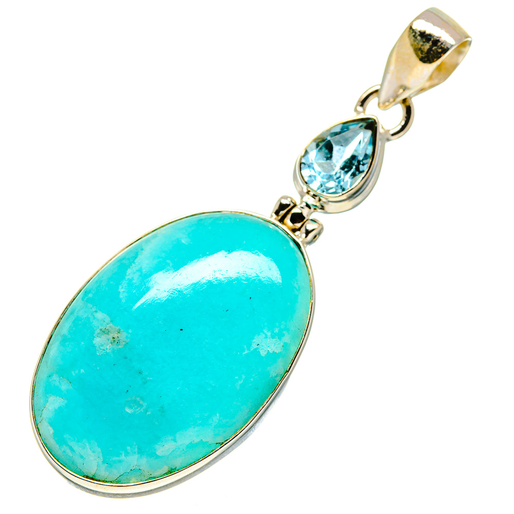 Peruvian Amazonite Pendants handcrafted by Ana Silver Co - PD758241