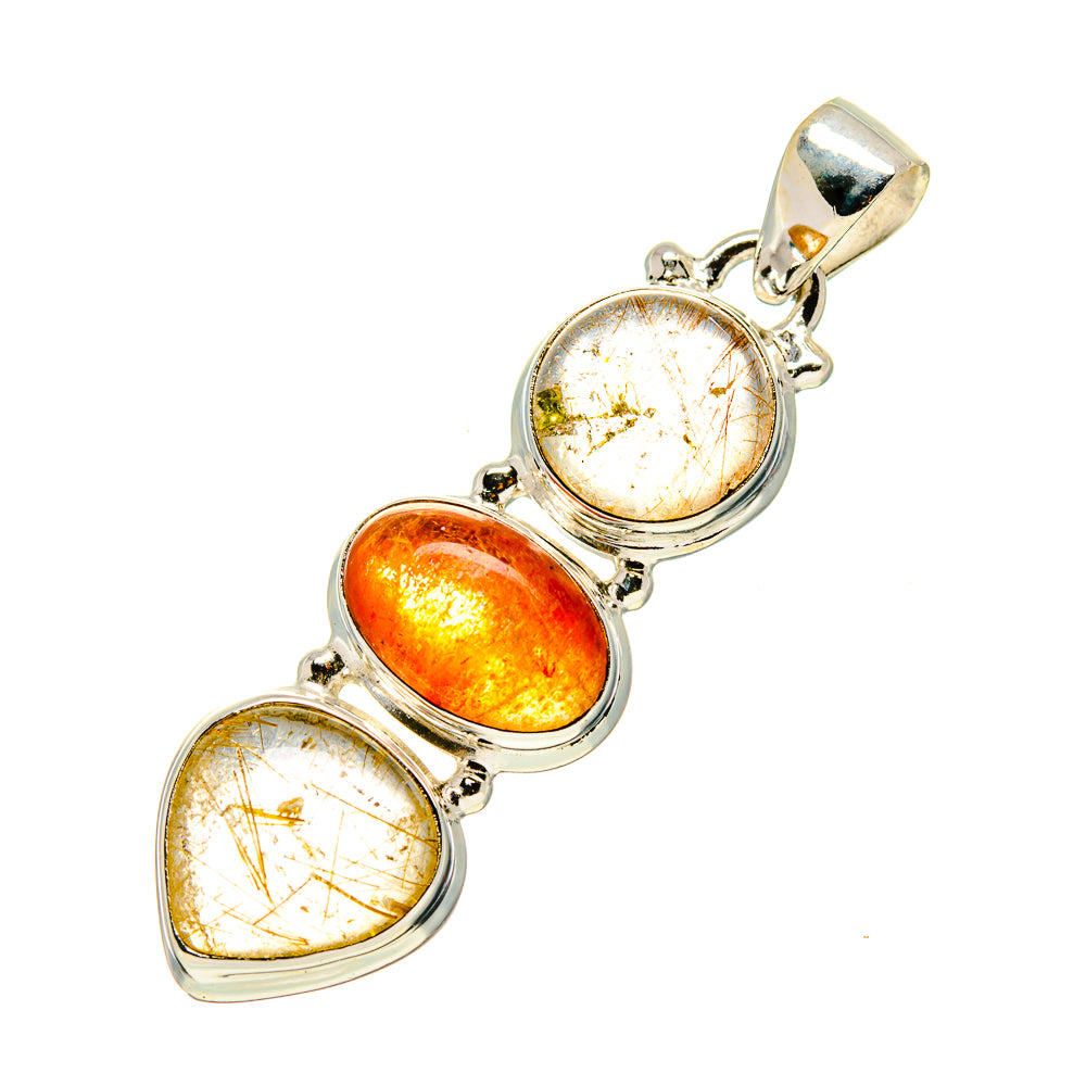 Rutilated Quartz Pendants handcrafted by Ana Silver Co - PD758250