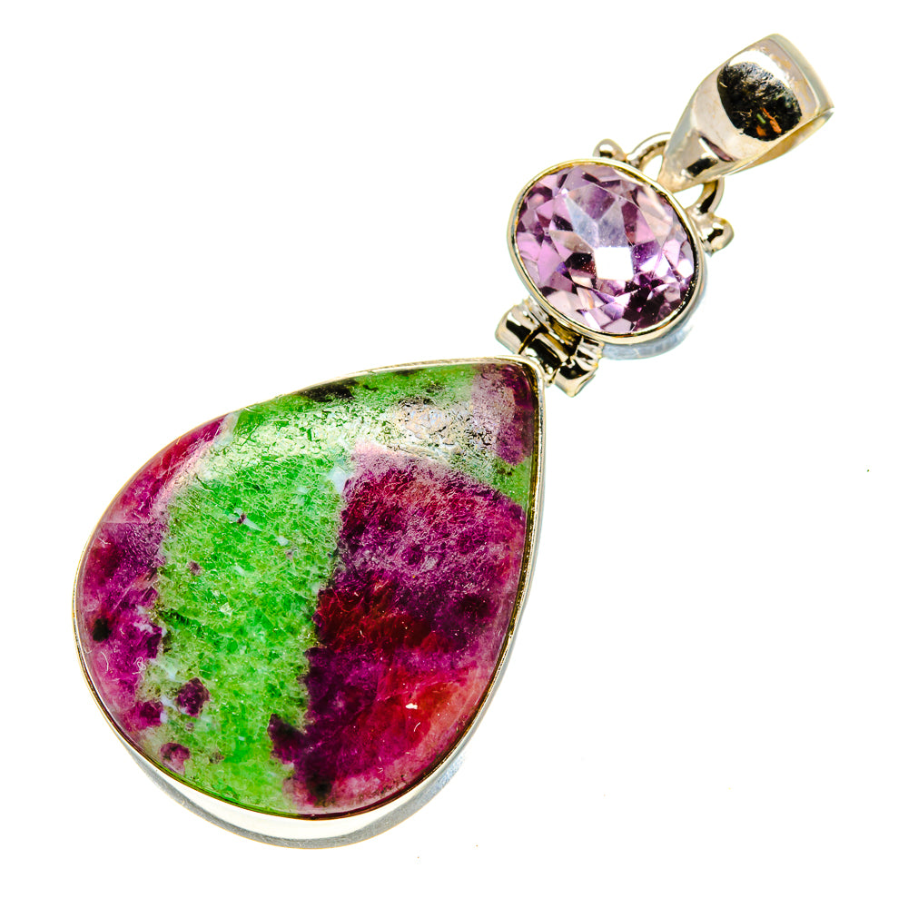 Ruby Zoisite Pendants handcrafted by Ana Silver Co - PD758255